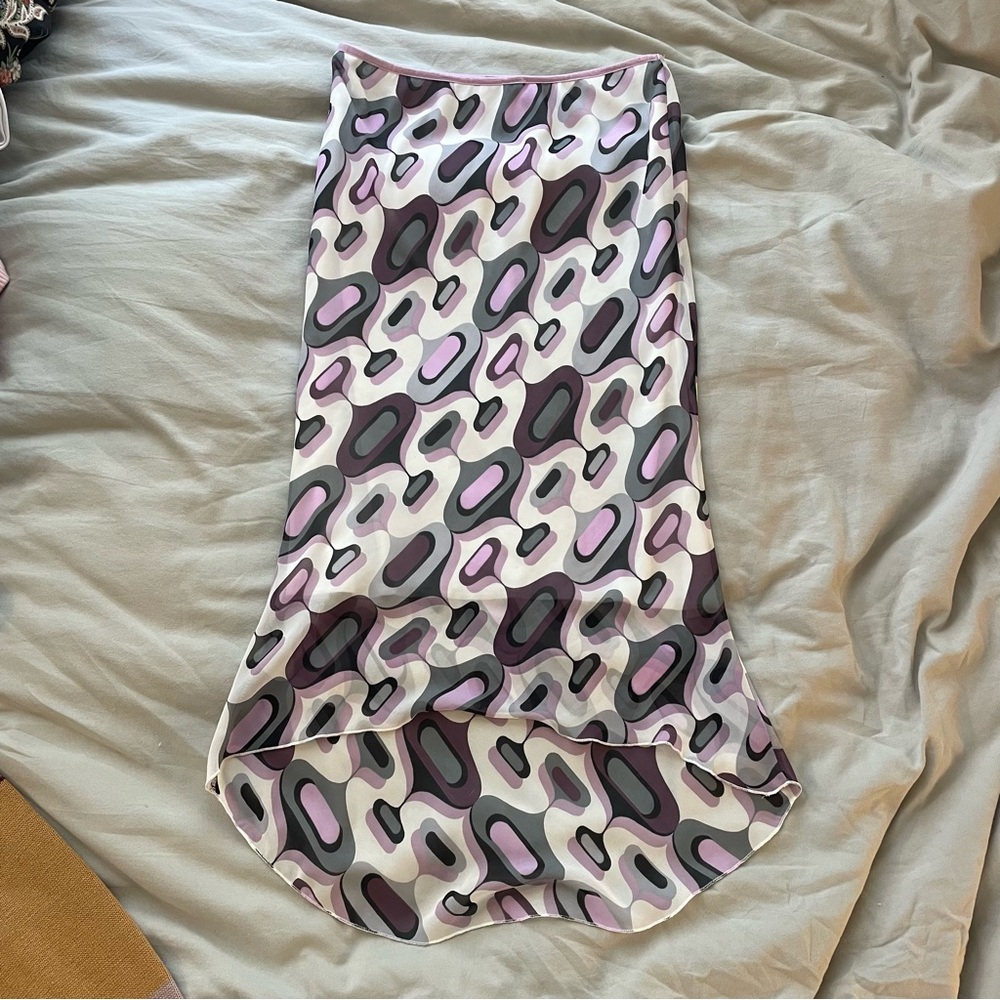 Jump Retro Vintage Y2K Pink and Black High-Low Skirt